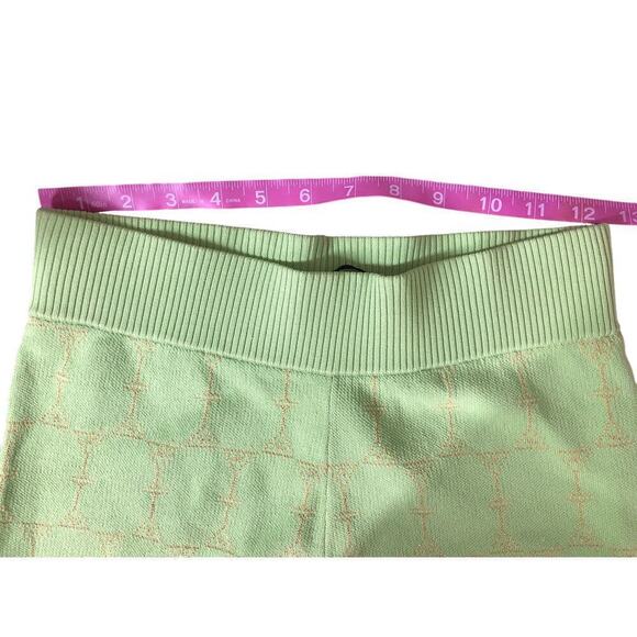 Retrofete Sweater Shorts Metallic Geometric Print  Pull On Green NWT Size XS - Picture 6 of 10